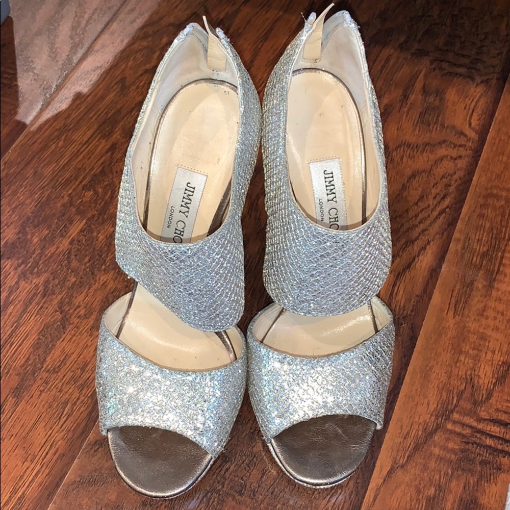 Silver Jimmy Choo heels